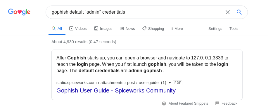 Hackback - GoPhish Login Credential Search