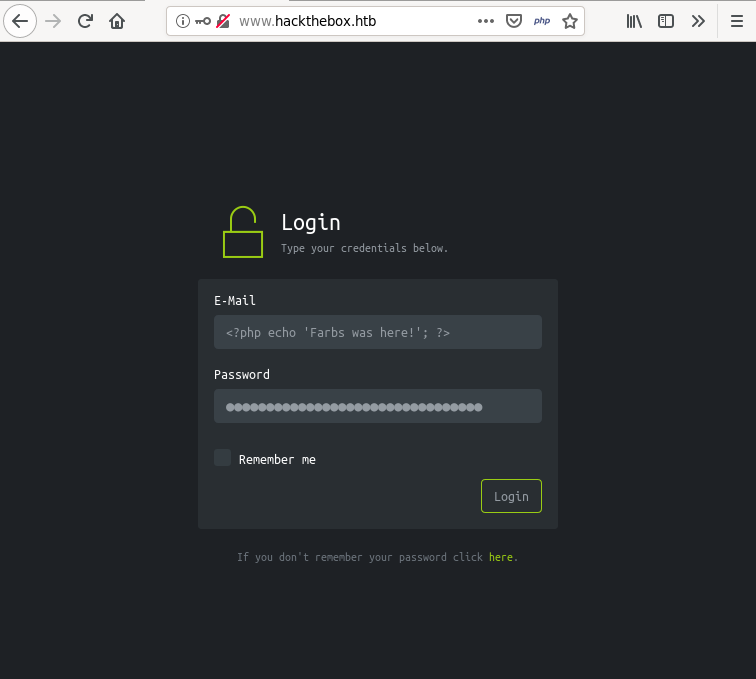 Hackback - HTB Login PHP Injection