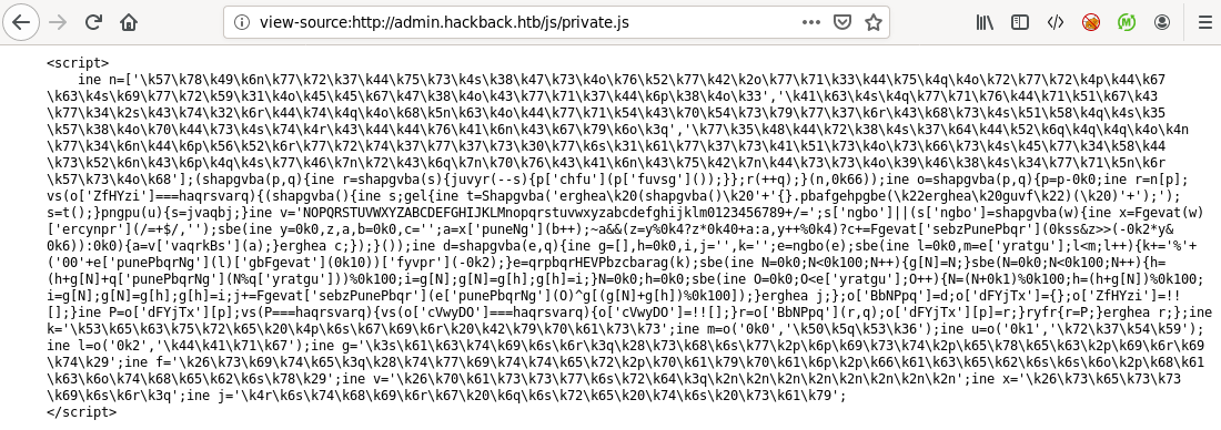 Hackback - private.js file